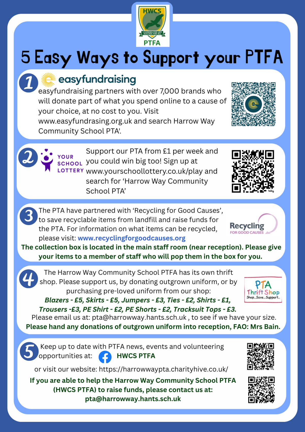 5 Easy Ways to Support your PTFA